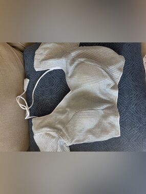 Silver saree Crop Top